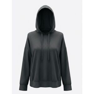 Ladies Pullover Long Sleeve Hoodie Charcoal Gray Large
